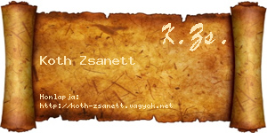 Koth Zsanett névjegykártya